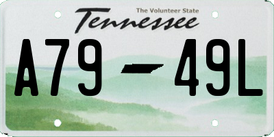 TN license plate A7949L