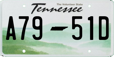 TN license plate A7951D