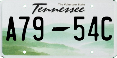 TN license plate A7954C