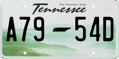 TN license plate A7954D
