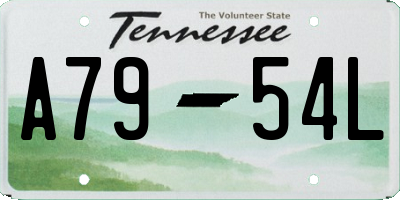 TN license plate A7954L