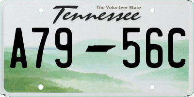 TN license plate A7956C