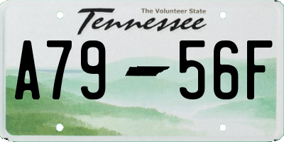 TN license plate A7956F