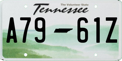 TN license plate A7961Z