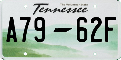 TN license plate A7962F