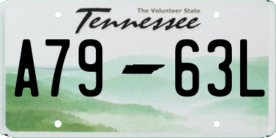 TN license plate A7963L