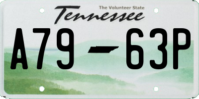 TN license plate A7963P