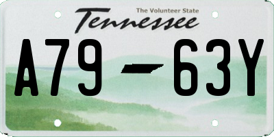 TN license plate A7963Y