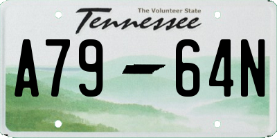 TN license plate A7964N