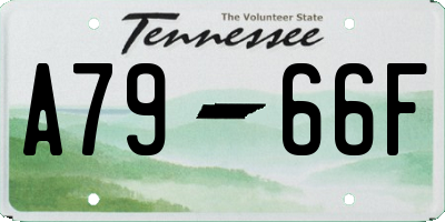 TN license plate A7966F
