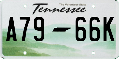 TN license plate A7966K