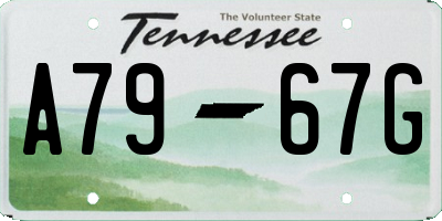 TN license plate A7967G