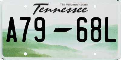 TN license plate A7968L