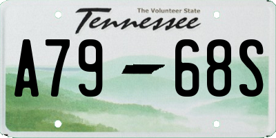 TN license plate A7968S
