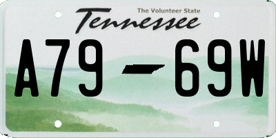 TN license plate A7969W