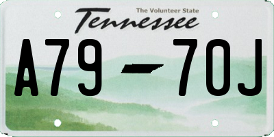 TN license plate A7970J