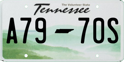 TN license plate A7970S