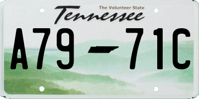 TN license plate A7971C