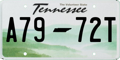 TN license plate A7972T