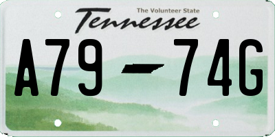 TN license plate A7974G