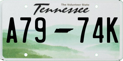 TN license plate A7974K