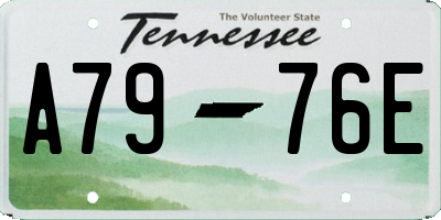 TN license plate A7976E