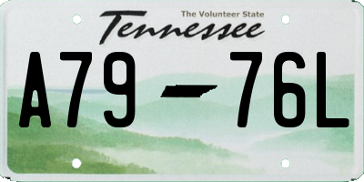 TN license plate A7976L