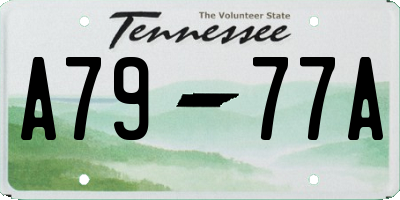 TN license plate A7977A