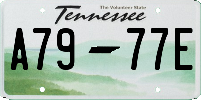 TN license plate A7977E