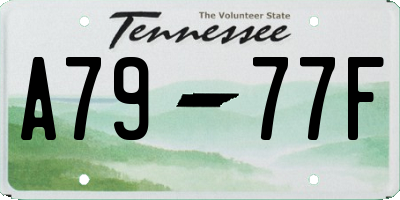 TN license plate A7977F