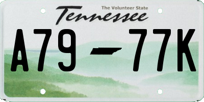 TN license plate A7977K