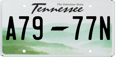 TN license plate A7977N