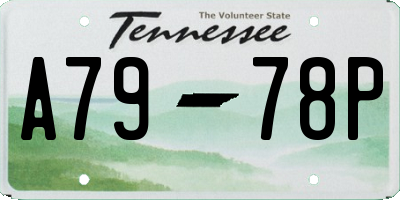 TN license plate A7978P
