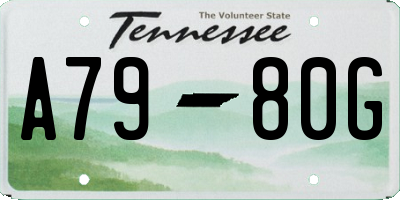 TN license plate A7980G