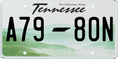 TN license plate A7980N