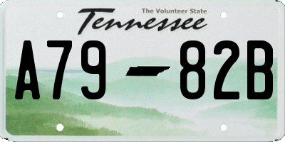 TN license plate A7982B