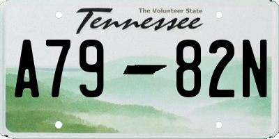 TN license plate A7982N