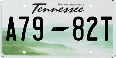 TN license plate A7982T
