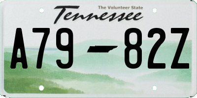 TN license plate A7982Z