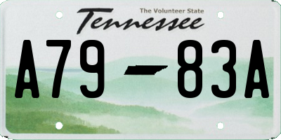 TN license plate A7983A