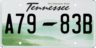 TN license plate A7983B