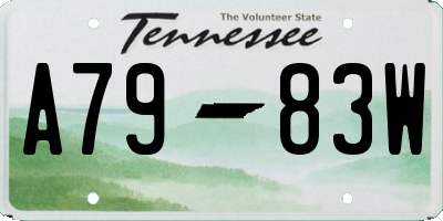TN license plate A7983W