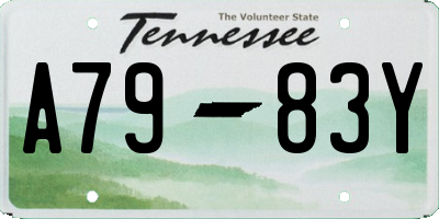 TN license plate A7983Y