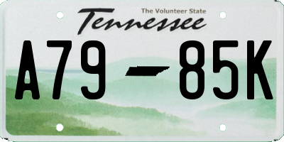 TN license plate A7985K