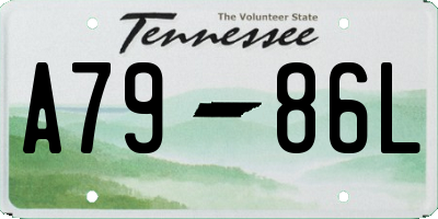 TN license plate A7986L