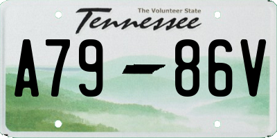 TN license plate A7986V