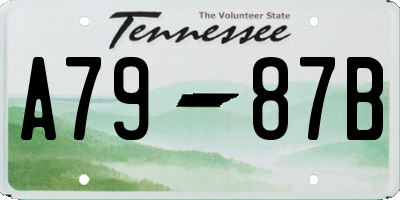 TN license plate A7987B
