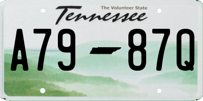 TN license plate A7987Q