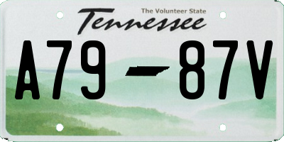 TN license plate A7987V