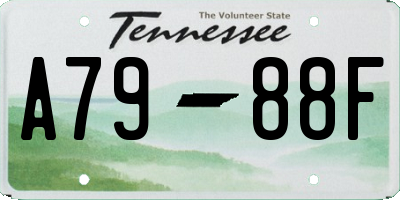 TN license plate A7988F